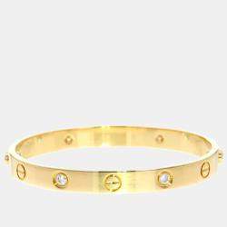 Pre Owned Cartier Love 18K Yellow Gold Diamond Bracelet 16