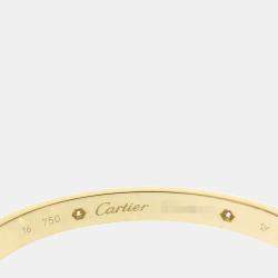 Pre Owned Cartier Love 18K Yellow Gold Diamond Bracelet 16