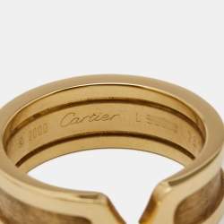 Pre Owned Cartier C De Cartier 18k Yellow Gold Ring Size 51