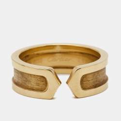Pre Owned Cartier C De Cartier 18k Yellow Gold Ring Size 51