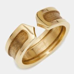 Pre Owned Cartier C De Cartier 18k Yellow Gold Ring Size 51
