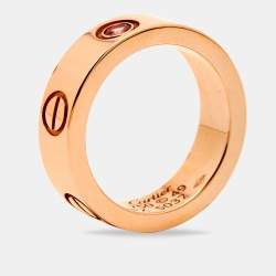 Pre Owned Cartier Love Pink Sapphire 18k Rose Gold Ring Size 49