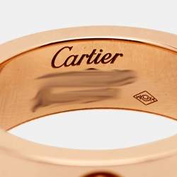 Pre Owned Cartier Love Pink Sapphire 18k Rose Gold Ring Size 49
