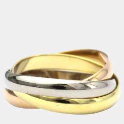 Pre Owned Cartier Trinity 18K Yellow Rose and White Gold Ring EU 48