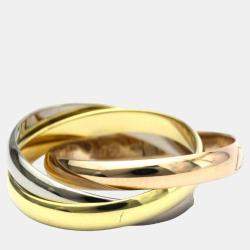 Pre Owned Cartier Trinity 18K Yellow Rose and White Gold Ring EU 48