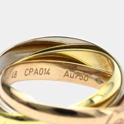 Pre Owned Cartier Trinity 18K Yellow Rose and White Gold Ring EU 48