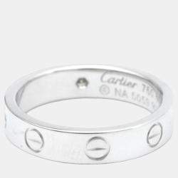 Pre Owned Cartier Love 18K White Gold Diamond Ring EU 51