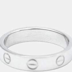 Pre Owned Cartier Love 18K White Gold Diamond Ring EU 51