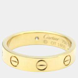 Pre Owned Cartier Love 18K Yellow Gold Diamond Ring EU 51