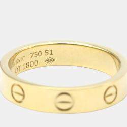 Pre Owned Cartier Love 18K Yellow Gold Diamond Ring EU 51