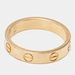 Pre Owned Cartier Love 18K Rose Gold Narrow Wedding Band Ring Size 51