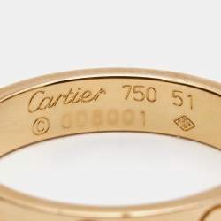 Pre Owned Cartier Love 18K Rose Gold Narrow Wedding Band Ring Size 51