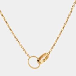 Pre Owned Cartier Love Interlocking Loops 18k Yellow Gold Necklace