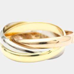 Pre Owned Cartier Trinity Small 18K Yellow Rose and White Gold Ring EU 50