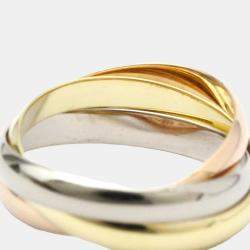 Pre Owned Cartier Trinity Small 18K Yellow Rose and White Gold Ring EU 50