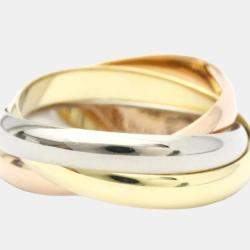 Pre Owned Cartier Trinity Small 18K Yellow Rose and White Gold Ring EU 50