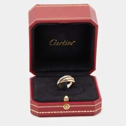 Pre Owned Cartier Trinity 18k Three Tone Gold Small Model Ring Size 51