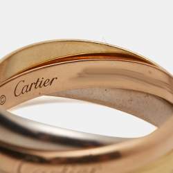 Pre Owned Cartier Trinity 18k Three Tone Gold Small Model Ring Size 51