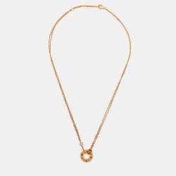 Pre Owned Cartier Love Diamonds 18k Rose Gold Necklace