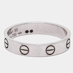 مملوكة مسبقًا خاتم زفاف كارتييه لوف ذهب أبيض عيار 18 مقاس 53