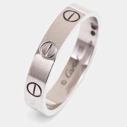  مملوكة مسبقًا خاتم زفاف كارتييه لوف ذهب أبيض عيار 18 مقاس 53