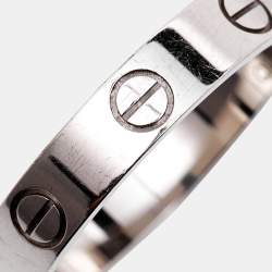 مملوكة مسبقًا خاتم زفاف كارتييه لوف ذهب أبيض عيار 18 مقاس 53