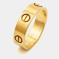 Pre Owned Cartier Love 18k Yellow Gold Band Ring Size 56