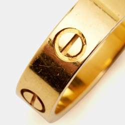 Pre Owned Cartier Love 18k Yellow Gold Band Ring Size 56