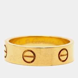 Pre Owned Cartier Love 18k Yellow Gold Band Ring Size 56