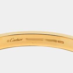 Pre Owned Cartier Love Diamonds 18k Yellow Gold Bracelet 17
