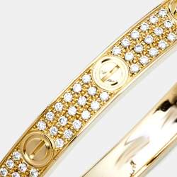 Pre Owned Cartier Love Diamonds 18k Yellow Gold Bracelet 17