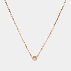 Pre Owned Cartier d'Amour Diamond 18k Yellow Gold XS Model Necklace