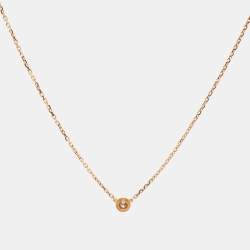 Pre Owned Cartier d'Amour Diamond 18k Yellow Gold XS Model Necklace