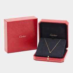 Pre Owned Cartier d'Amour Diamond 18k Yellow Gold XS Model Necklace