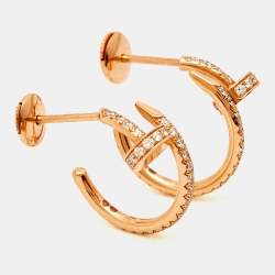 Cartier Juste Un Clou Diamonds 18k Rose Gold Earrings