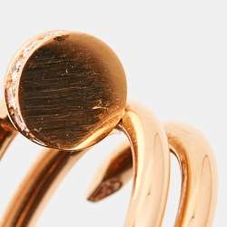 Pre Owned Cartier Juste Un Clou Diamonds 18k Rose Gold Ring Size 50