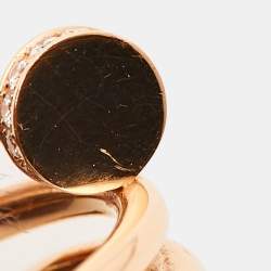 Pre Owned Cartier Juste Un Clou Diamonds 18k Rose Gold Ring Size 50