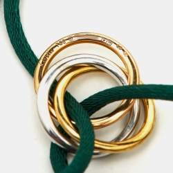 Pre Owned Cartier Trinity Diamonds 18k Three Tone Gold Adjustable Cord Bracelet