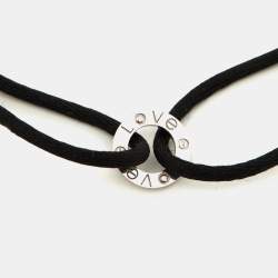 مملوكة مسبقًا Cartier Love Charity Diamonds 18k White Gold Adjustable Cord Bracelet