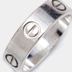 Pre Owned Cartier Love 18k White Gold Ring Size 54