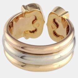 Pre Owned Cartier Trinity De Cartier 18K Yellow Rose and White Gold Ring EU 48