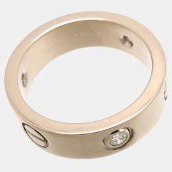 مملوكة مسبقًا Cartier Love Vintage 18K White Gold Diamond Ring EU 52