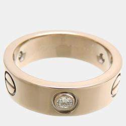 مملوكة مسبقًا Cartier Love Vintage 18K White Gold Diamond Ring EU 52