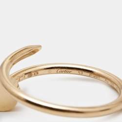 Pre Owned Cartier Juste Un Clou 18k Rose Gold Small Model Ring Size 53