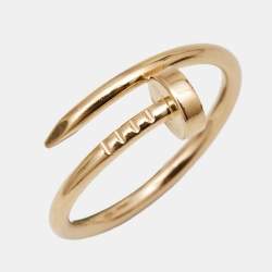Pre Owned Cartier Juste Un Clou 18k Rose Gold Small Model Ring Size 53