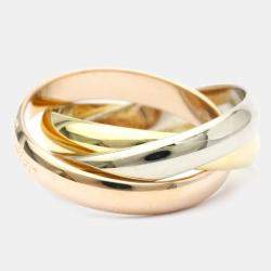 Pre Owned Cartier Les Must de Cartier 18K Yellow Rose and White Gold Ring EU 50