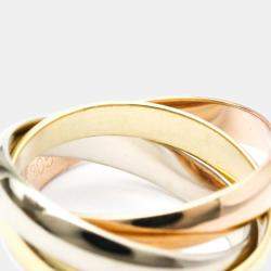 Pre Owned Cartier Les Must de Cartier 18K Yellow Rose and White Gold Ring EU 50