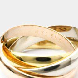 Pre Owned Cartier Les Must de Cartier 18K Yellow Rose and White Gold Ring EU 50