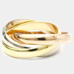 Pre Owned Cartier Les Must de Cartier 18K Yellow Rose and White Gold Ring EU 50