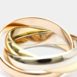 Pre Owned Cartier Les Must de Cartier 18K Yellow Rose and White Gold Ring EU 50